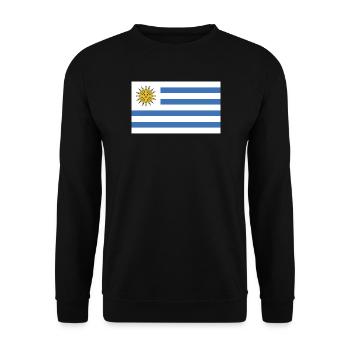 Uruguay Flagge - Unisex Pullover - Schwarz - Vorne - Alina (178cm) & Michal (187cm)