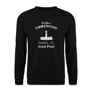 Leuchtfeuer Timmendorf, Insel Poel, Ostsee - Unisex Pullover - Schwarz - Vorne - Alina (178cm) & Michal (187cm)