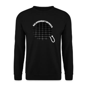 Balkonkraftwerker PV Anlage Stromerzeuger Umwelt - Unisex Pullover - Schwarz - Vorne - Alina (178cm) & Michal (187cm)