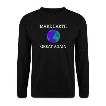 Make Earth Great Again - Unisex Pullover - Schwarz - Vorne - Alina (178cm) & Michal (187cm)