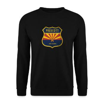 Design du blason du drapeau de Prescott Arizona - Sweat-shirt Unisexe - noir - Devant - Alina (178cm) & Michal (187cm)