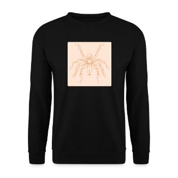 LINE ART SPINNE - HALLOWEEN KOSTÜME - MINIMALISMUS - Unisex Pullover - Schwarz - Vorne - Alina (178cm) & Michal (187cm)