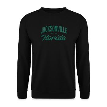 Jacksonville Florida Vintage Script - Unisex Pullover - Schwarz - Vorne - Alina (178cm) & Michal (187cm)