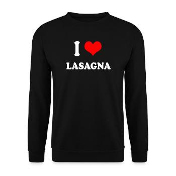 J'adore les lasagnes - Sweat-shirt Unisexe - noir - Devant - Alina (178cm) & Michal (187cm)