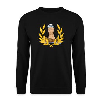 Ahoy Moin Maritime Peanut Sailor Captain Child - Unisex Sweatshirt - black - Front - Alina (178cm) & Michal (187cm)