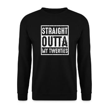 Direkt aus meinen Zwanzigern - Unisex Pullover - Schwarz - Vorne - Alina (178cm) & Michal (187cm)
