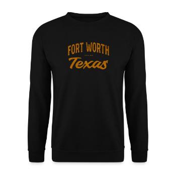 Fort Worth Texas Vintage - Unisex Pullover - Schwarz - Vorne - Alina (178cm) & Michal (187cm)