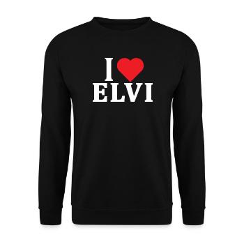 t-shirt J’aime Elvi idée cadeau t-shirt - Sweat-shirt Unisexe - noir - Devant - Alina (178cm) & Michal (187cm)