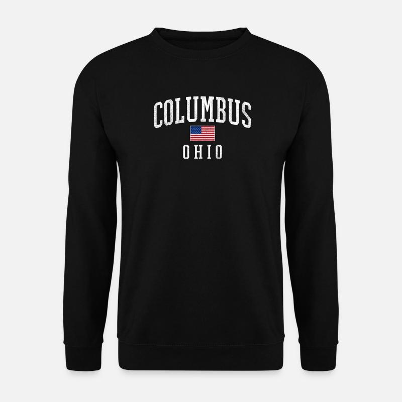 Columbus Ohio Emblem mit US-Flagge - Unisex Pullover - Schwarz