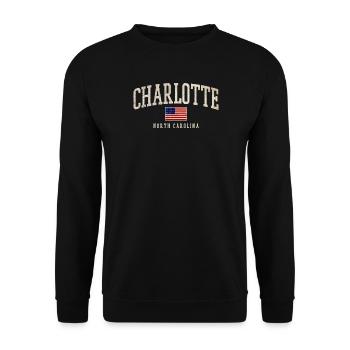 Charlotte North Carolina USA Design - Unisex Sweatshirt - black - Front - Alina (178cm) & Michal (187cm)