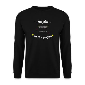 Jolis petits défauts cadeau humour homme ou femme - Sweat-shirt Unisexe - noir - Devant - Alina (178cm) & Michal (187cm)