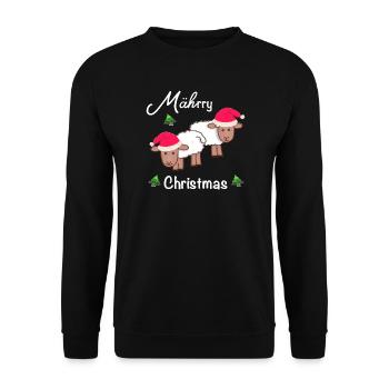 Merry Christmas, MÄHrry Christmas - Unisex Sweatshirt - black - Front - Alina (178cm) & Michal (187cm)