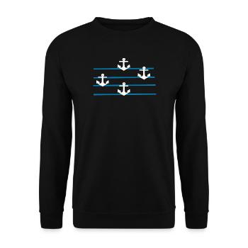 Anker Norddeutschland Seemann Matrose Kapitän - Unisex Pullover - Schwarz - Vorne - Alina (178cm) & Michal (187cm)