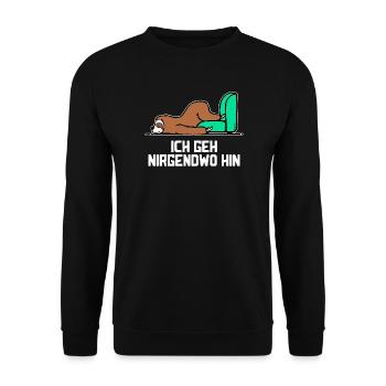 Faul Tier Müde Faultier Statement Zoo Schlafen - Unisex Pullover - Schwarz - Vorne - Alina (178cm) & Michal (187cm)