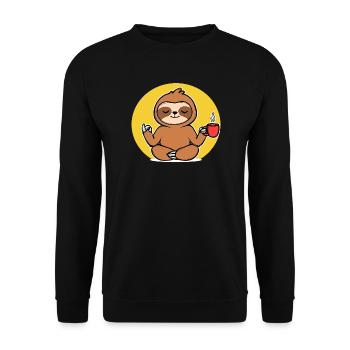 Relax Sloth Animal Chill Vegetarian Jungle - Unisex Sweatshirt - black - Front - Alina (178cm) & Michal (187cm)