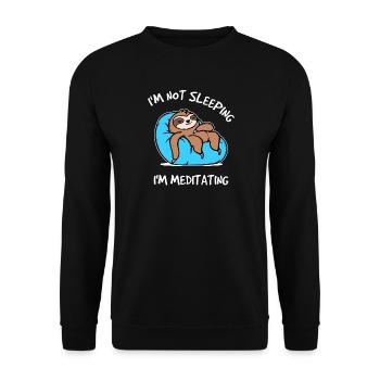 Schlafen Statement Tier Faul Urwaldbewohner Relax - Unisex Pullover - Schwarz - Vorne - Alina (178cm) & Michal (187cm)