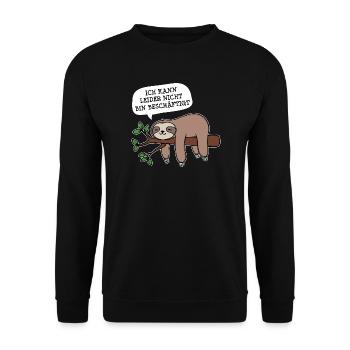 Faul Tier Statement Schlafen Müde Faultier - Unisex Pullover - Schwarz - Vorne - Alina (178cm) & Michal (187cm)