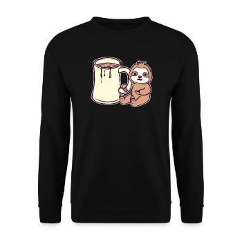 Lazy Slow Vegetarian Mammal Sloth Animal - Sweat-shirt Unisexe - noir - Devant - Alina (178cm) & Michal (187cm)