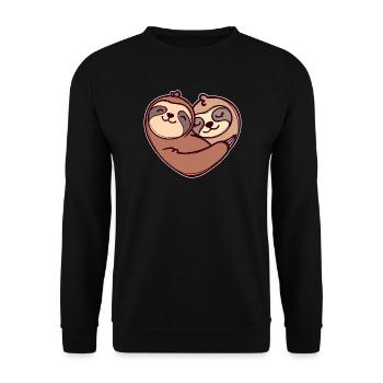 Cœur paresseux sommeil mammifères habitants de la jungle - Sweat-shirt Unisexe - noir - Devant - Alina (178cm) & Michal (187cm)