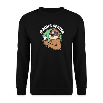 Faul Tier Säugetier Faultier Statement Urwald - Unisex Pullover - Schwarz - Vorne - Alina (178cm) & Michal (187cm)