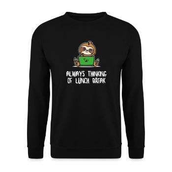 Faultier Faul Tier Statement Vegetarier Säugetier - Unisex Pullover - Schwarz - Vorne - Alina (178cm) & Michal (187cm)