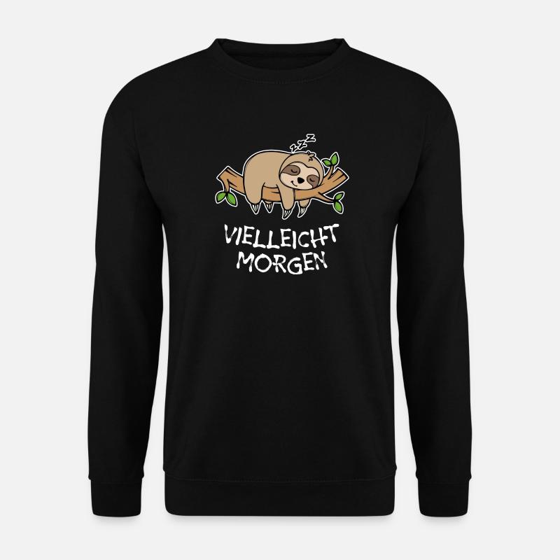 Urwald Tier Faul Schlafen Faultier Statement - Unisex Pullover - Schwarz