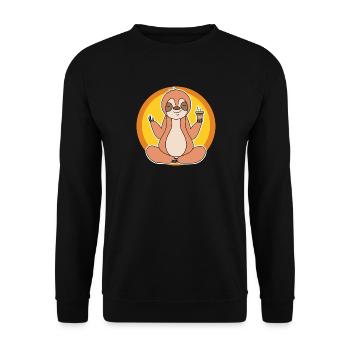 Sloth Late Riser Jungle Mammal Animal - Unisex Sweatshirt - black - Front - Alina (178cm) & Michal (187cm)