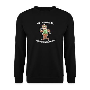 Tier Schneckentempo Urwald Säugetier Zoo Statement - Unisex Pullover - Schwarz - Vorne - Alina (178cm) & Michal (187cm)