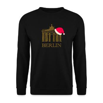 Berlin Noël Porte de Brandebourg - Sweat-shirt Unisexe - noir - Devant - Alina (178cm) & Michal (187cm)