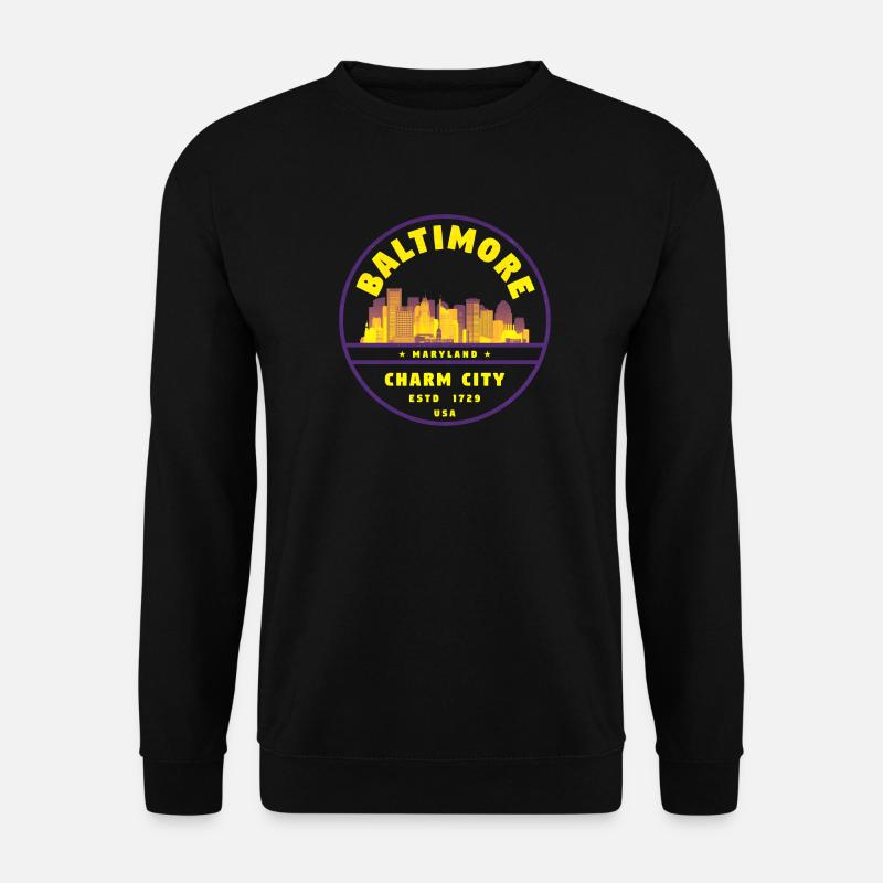 Baltimore Charm City Emblem - Unisex Sweatshirt - black