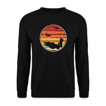 Sunset Silhouette Surf Circle - Unisex Sweatshirt - black - Front - Alina (178cm) & Michal (187cm)