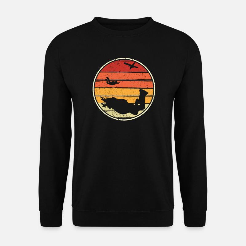 Sunset Silhouette Surf Circle - Unisex Pullover - Schwarz