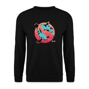 Carp Koi | Japanese ornamental fish - Unisex Sweatshirt - black - Front - Alina (178cm) & Michal (187cm)