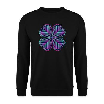 Four-leaf clover of hearts - 1 - Unisex Sweatshirt - black - Front - Alina (178cm) & Michal (187cm)