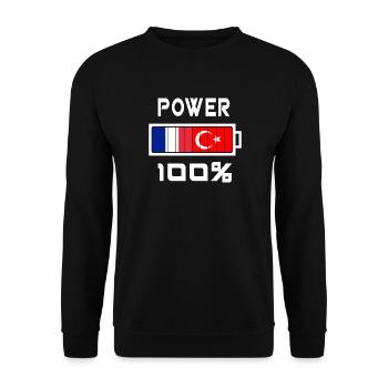 Turkey and France Power 100% - Unisex Sweatshirt - black - Front - Alina (178cm) & Michal (187cm)