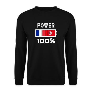Tunesien und Frankreich Power 100% - Unisex Pullover - Schwarz - Vorne - Alina (178cm) & Michal (187cm)