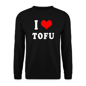 Ich liebe Tofu - Unisex Pullover - Schwarz - Vorne - Alina (178cm) & Michal (187cm)