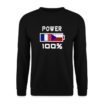 La République tchèque et la France Power 100 % - Sweat-shirt Unisexe - noir - Devant - Alina (178cm) & Michal (187cm)