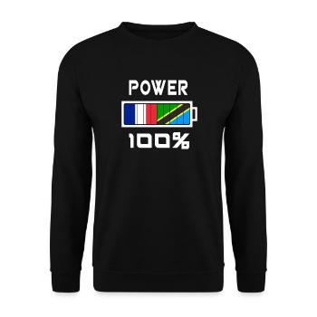 La Tanzanie et France Power 100 % - Sweat-shirt Unisexe - noir - Devant - Alina (178cm) & Michal (187cm)