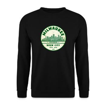 Milwaukee Wisconsin - Unisex Sweatshirt - black - Front - Alina (178cm) & Michal (187cm)