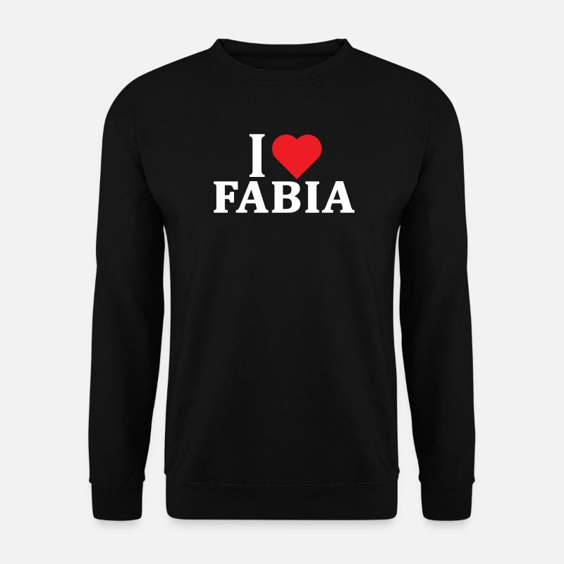 T-Shirt I love Fabia T-Shirt Geschenkidee - Unisex Pullover - Schwarz