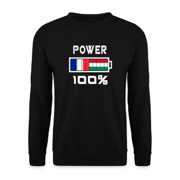 La Hongrie et France Power 100 % - Sweat-shirt Unisexe - noir - Devant - Alina (178cm) & Michal (187cm)