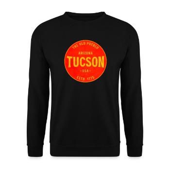 Tucson Old Pueblo Round Logo - Unisex Sweatshirt - black - Front - Alina (178cm) & Michal (187cm)