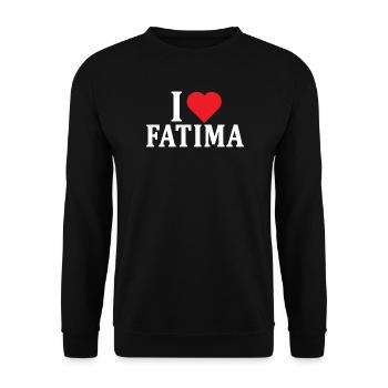 T-Shirt Ich liebe Fatima T-Shirt Geschenkidee - Unisex Pullover - Schwarz - Vorne - Alina (178cm) & Michal (187cm)