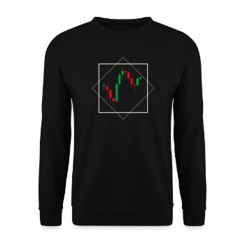 I love stocks Chart  - Unisex Pullover - Schwarz - Vorne - Alina (178cm) & Michal (187cm)