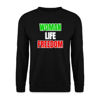Liberté de vie de femme - Sweat-shirt Unisexe - noir - Devant - Alina (178cm) & Michal (187cm)