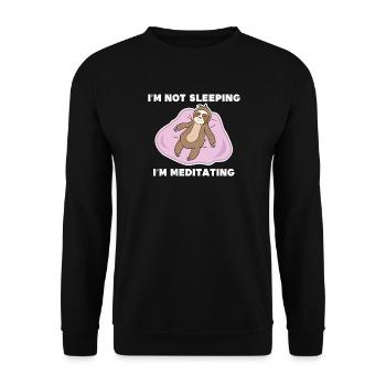 Urwald Schlafen Faultier Statement Chillen Tier - Unisex Pullover - Schwarz - Vorne - Alina (178cm) & Michal (187cm)