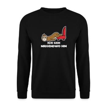 Tier Faul Statement Langschläfer Urwald Faultier - Unisex Pullover - Schwarz - Vorne - Alina (178cm) & Michal (187cm)