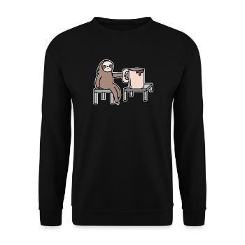mammal late riser sloth mammal lazy - Unisex Sweatshirt - black - Front - Alina (178cm) & Michal (187cm)