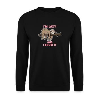 Animal Sleeping Statement Paresseux habitants de la jungle - Sweat-shirt Unisexe - noir - Devant - Alina (178cm) & Michal (187cm)